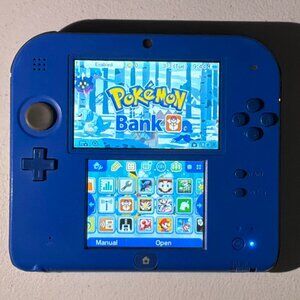 Nintendo 2DS Console Blue/Black with Pokemon Bank, Poke Transporter & Games